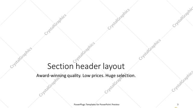 Section Header presentation slide layout