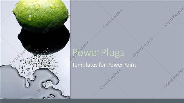  Presentation with lime - Depiction of a plain ash background with a lime and liquid