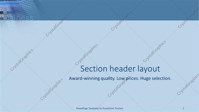 Section Header presentation slide layout