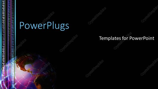  Presentation with plain blue - Depiction of a plain black background with a blue globe