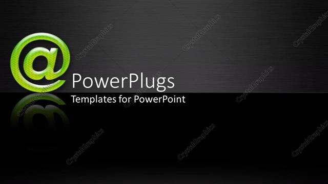  Presentation with black business - Depiction of  a plain black background with an @ symbol