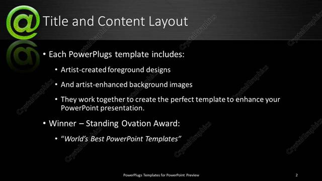 Title and Content presentation slide layout
