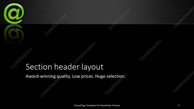 Section Header presentation slide layout