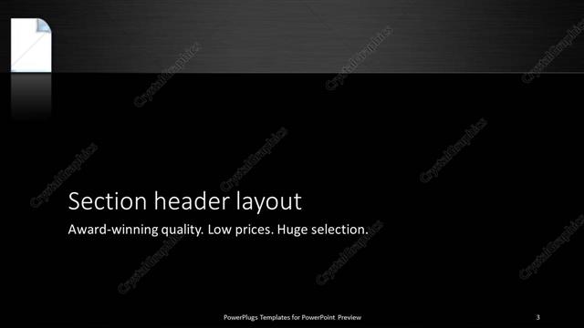 Section Header presentation slide layout