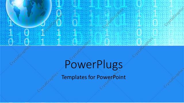  Presentation with binary blue - Depiction of a plain blue background with binary and globe