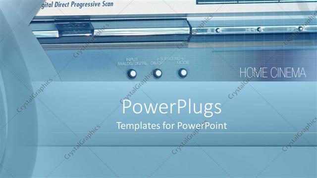  Presentation with blue plain - Depiction of a plain blue background with a cd player