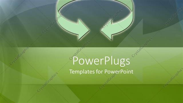  Presentation with recycle - Depiction of a plain green background with recycle symbol