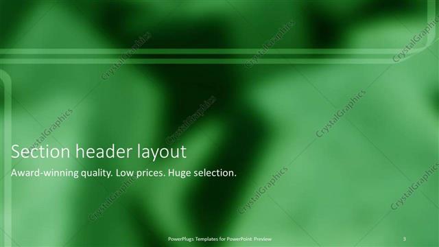 Section Header presentation slide layout
