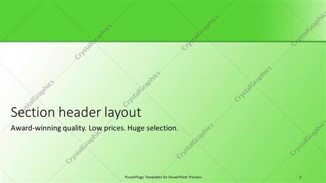 Section Header presentation slide layout