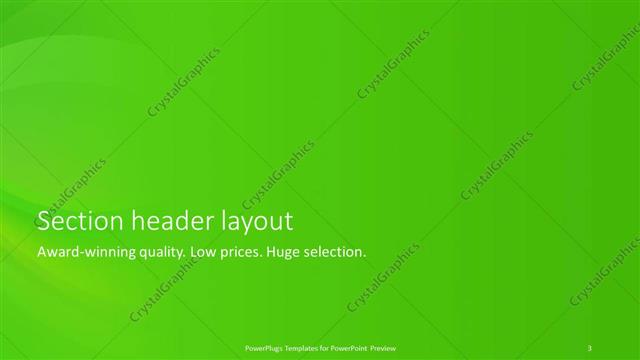 Section Header presentation slide layout