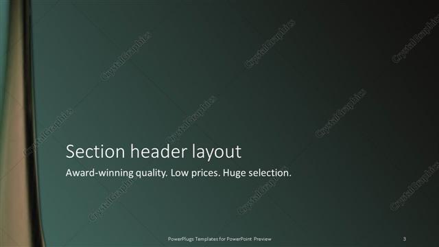 Section Header presentation slide layout