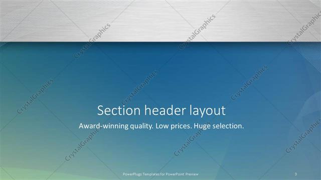 Section Header presentation slide layout