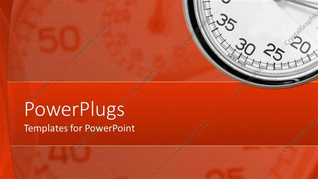  Presentation with stop - Depiction of a plain orange background with a stop watch