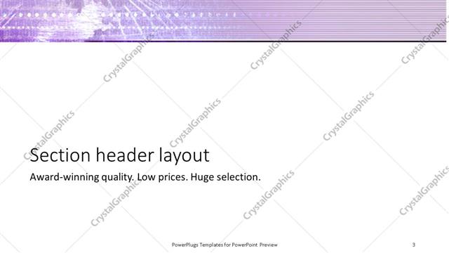 Section Header presentation slide layout