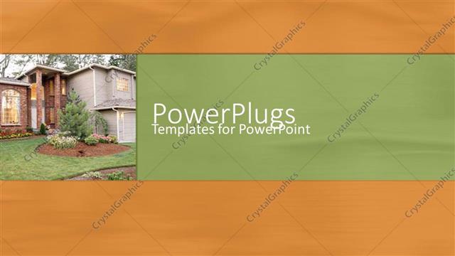  Presentation with plain - Depiction of  a plain sandy background with a building