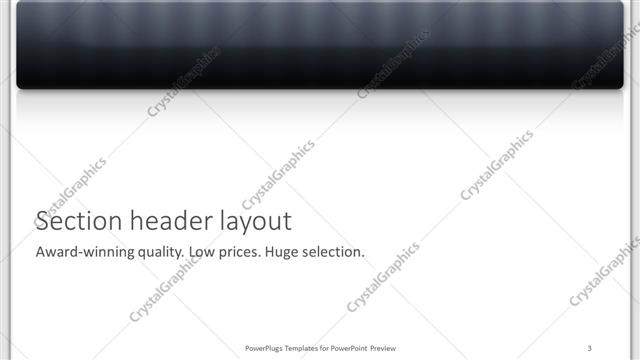 Section Header presentation slide layout