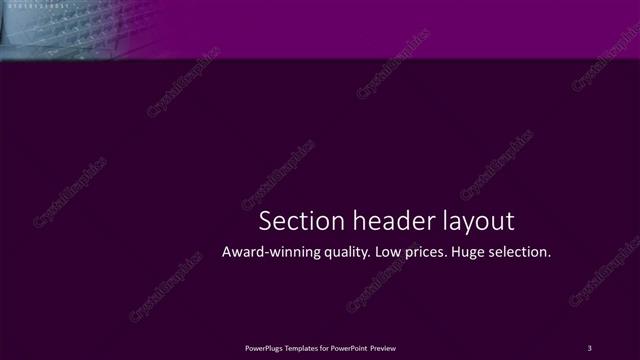 Section Header presentation slide layout