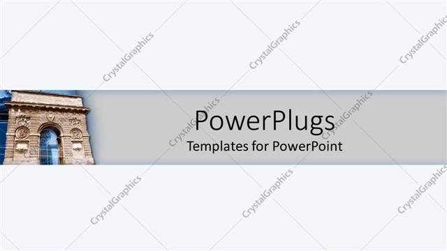  Presentation with tile - Depiction of a plane solid white tile with an arch house
