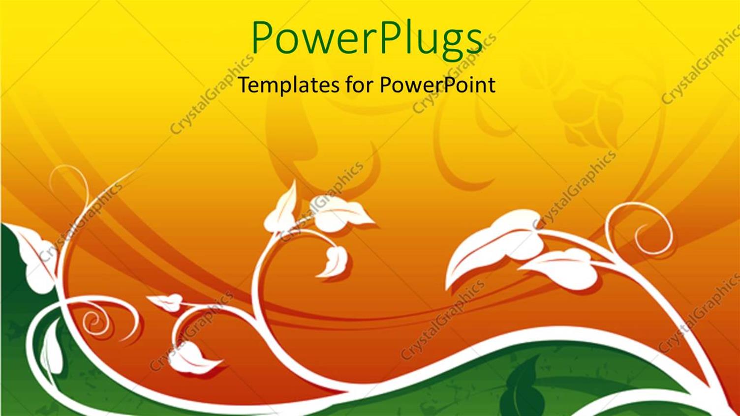 Featuring a Depiction of Plants and their Reflection with Golden Background