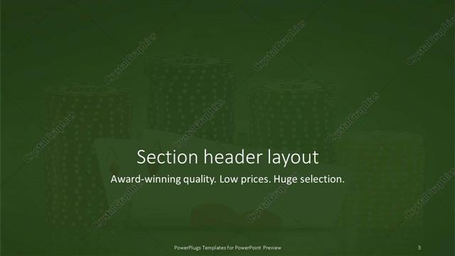 Section Header presentation slide layout