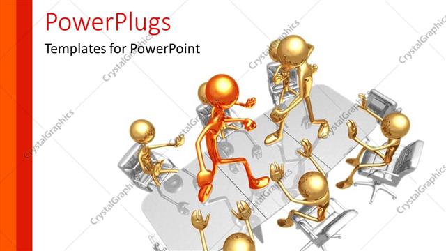  Presentation with leadership conference - Depiction of poor leadership with leader fighting follower on conference table