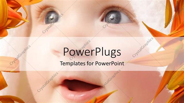  Presentation with happy baby - Depiction of a pretty baby smiling and also staring