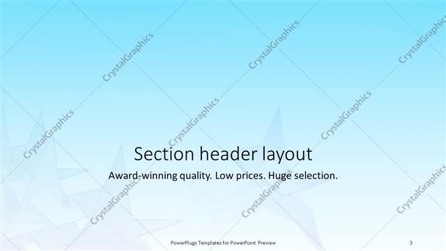 Section Header presentation slide layout