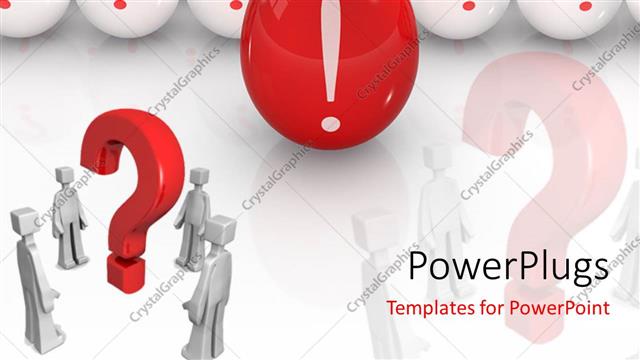  Presentation with egg - Depiction of red egg with exclamation mark leading others with question mark