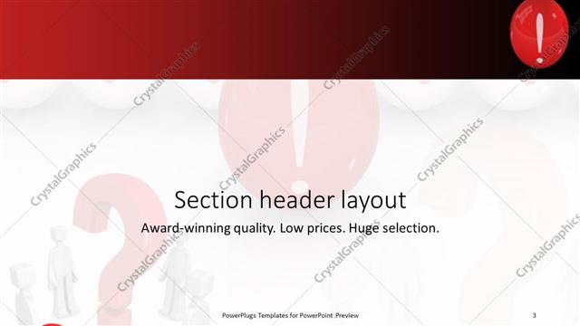 Section Header presentation slide layout