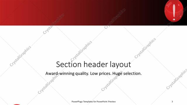 Section Header presentation slide layout