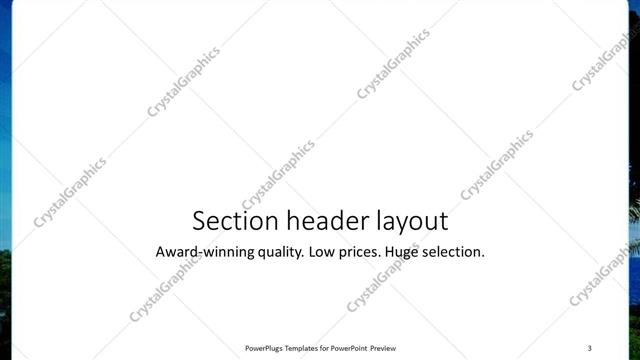 Section Header presentation slide layout