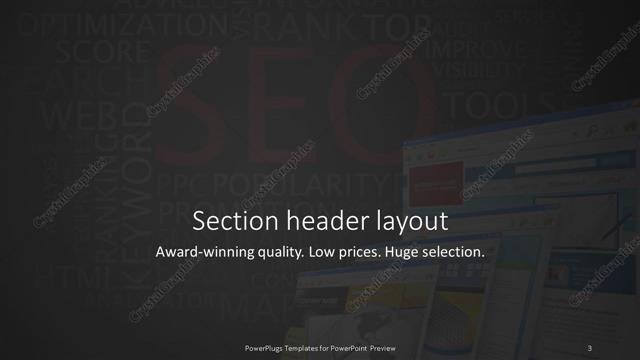 Section Header presentation slide layout
