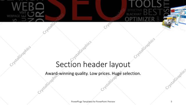 Section Header presentation slide layout