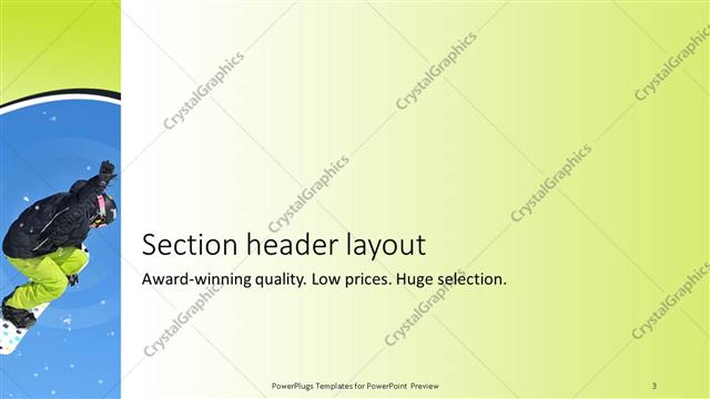 Section Header presentation slide layout