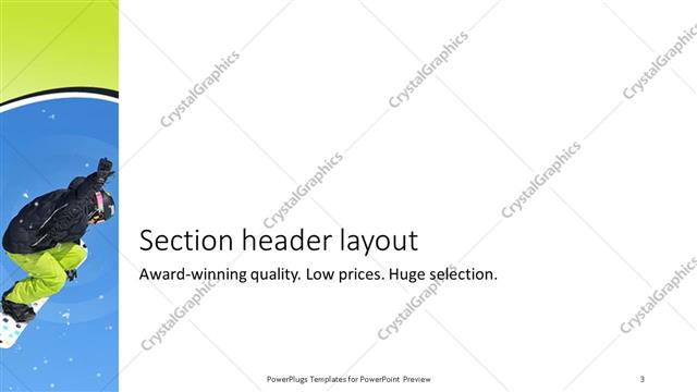Section Header presentation slide layout