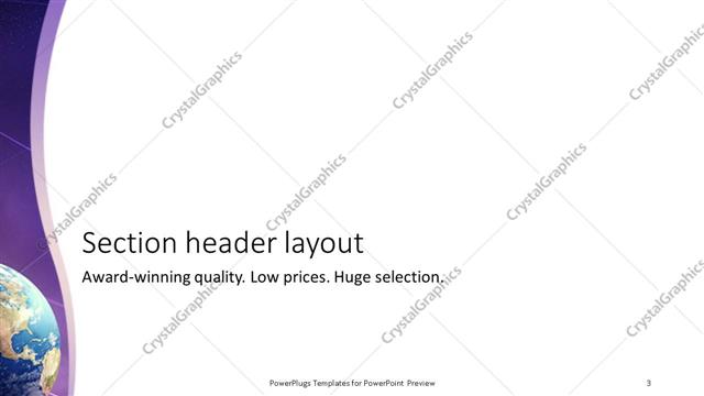 Section Header presentation slide layout