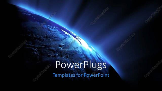  Presentation with solar system - Depiction of solar system at night with sunlight shinning on earth globe