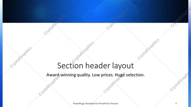 Section Header presentation slide layout