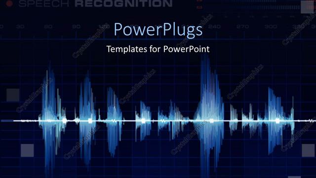  Presentation with recognition - A depiction of a speech recognition program with bluish background