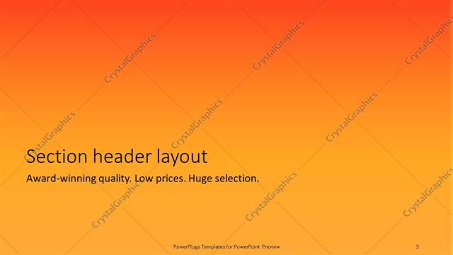 Section Header presentation slide layout