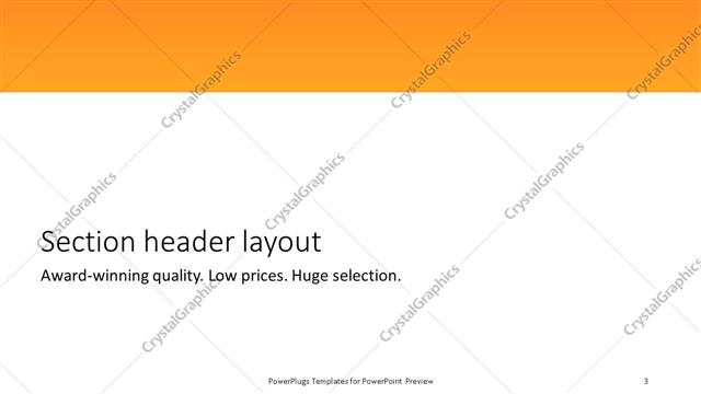 Section Header presentation slide layout