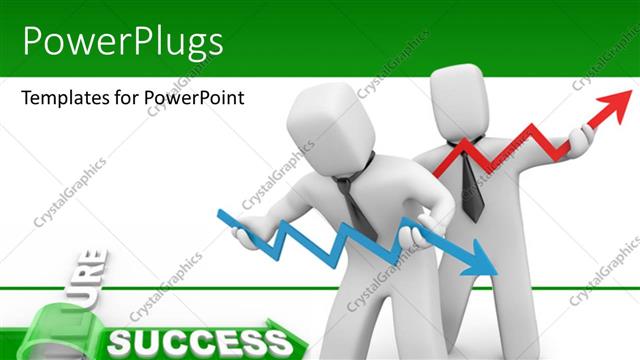  Presentation with overcoming - Depiction of success achieved by overcoming obstacle of failure