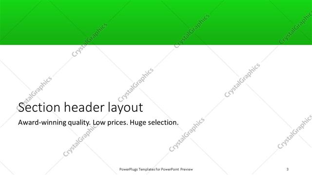 Section Header presentation slide layout