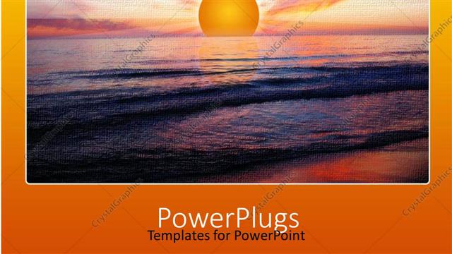  Presentation with calm sea - Depiction of a sun set view on a calm peaceful sea