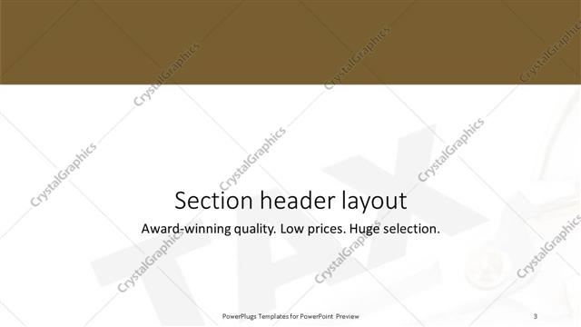 Section Header presentation slide layout
