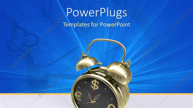  Presentation with significance - Depiction of TIME significance with alarm clock and currency symbols