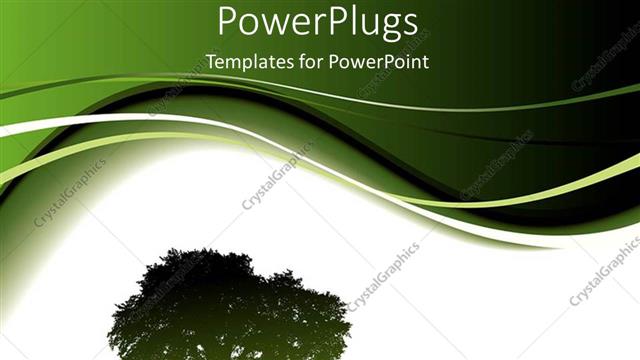  Presentation with abstract green - The depiction of a tree in the middle with a white and green background
