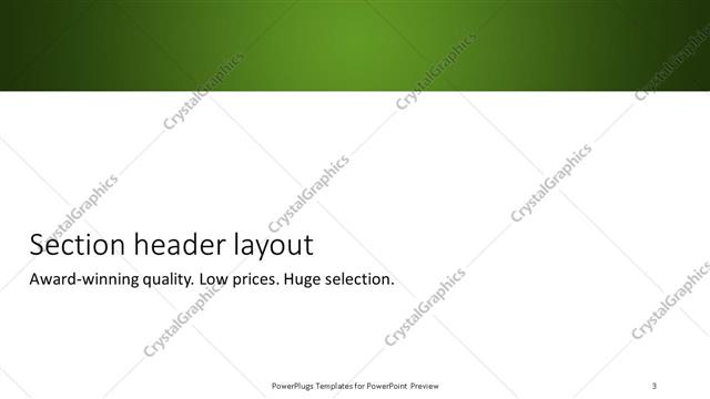 Section Header presentation slide layout