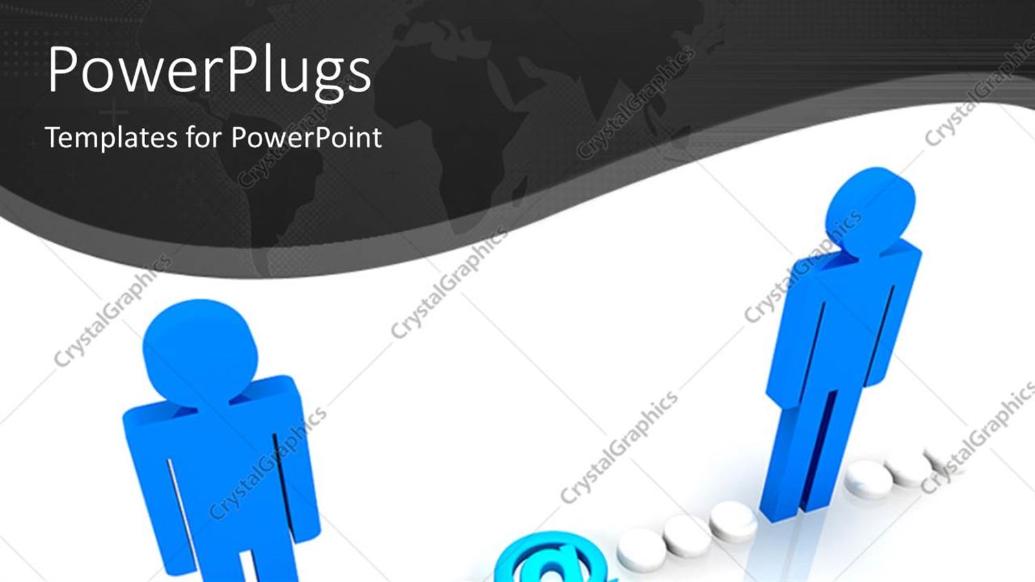 Featuring Depiction of Two 3D Men Connected Together Through the Internet