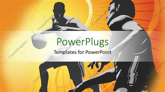  Presentation with ball sports - Depiction of two men playing a game of basket ball